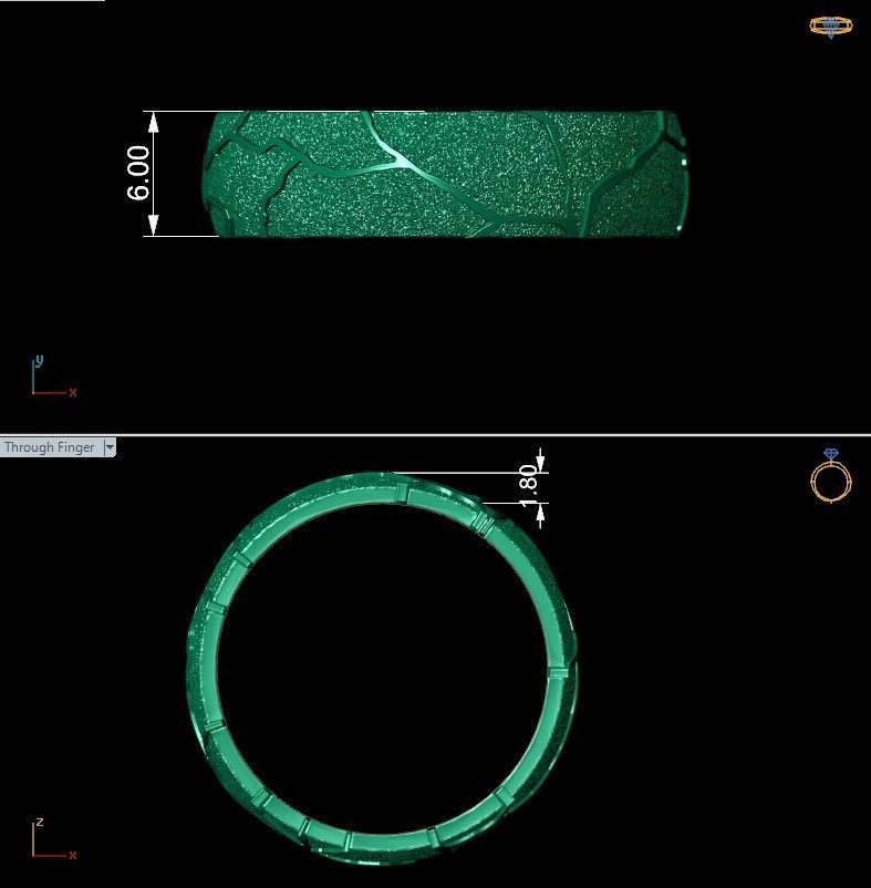 Kintsugi japan art band ring 3D print model_6