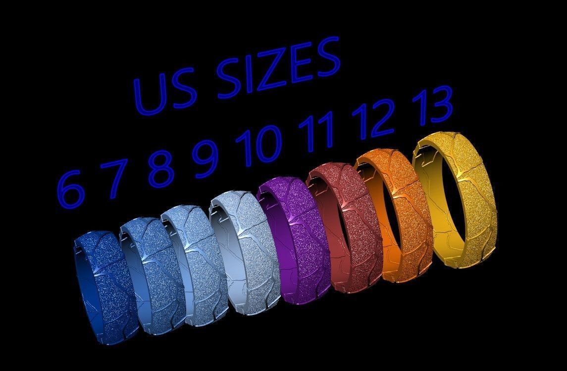 Kintsugi japan art band ring 3D print model_5