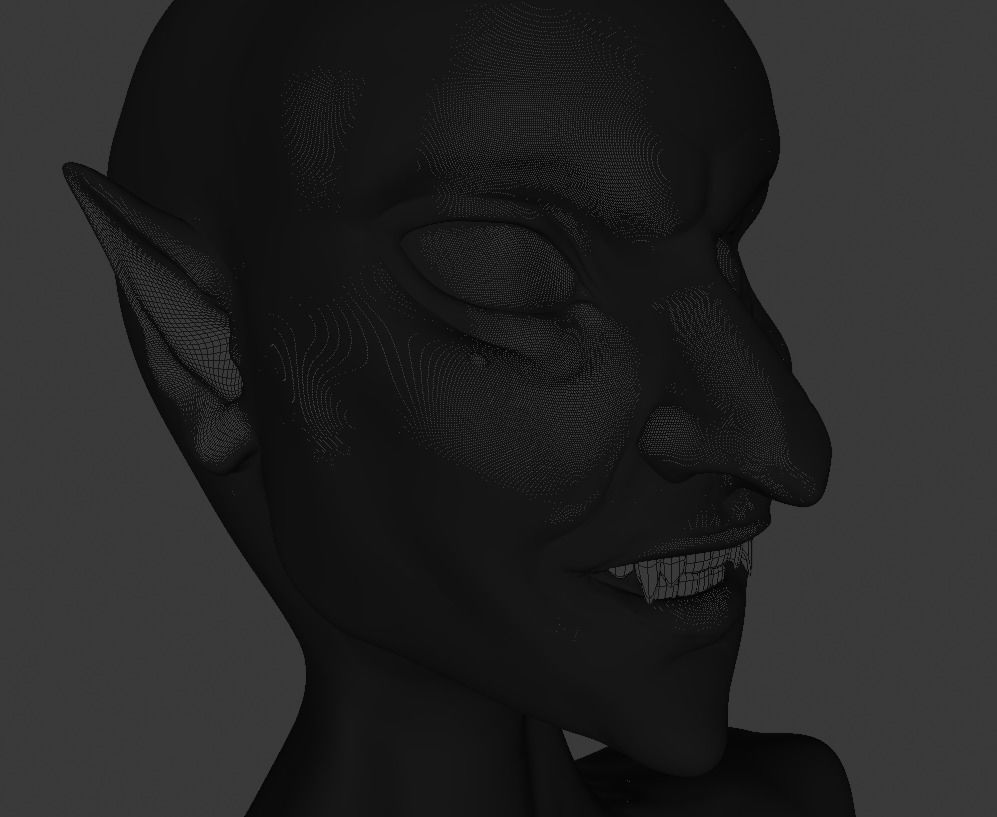 Upper body vampire statue  3D model_2