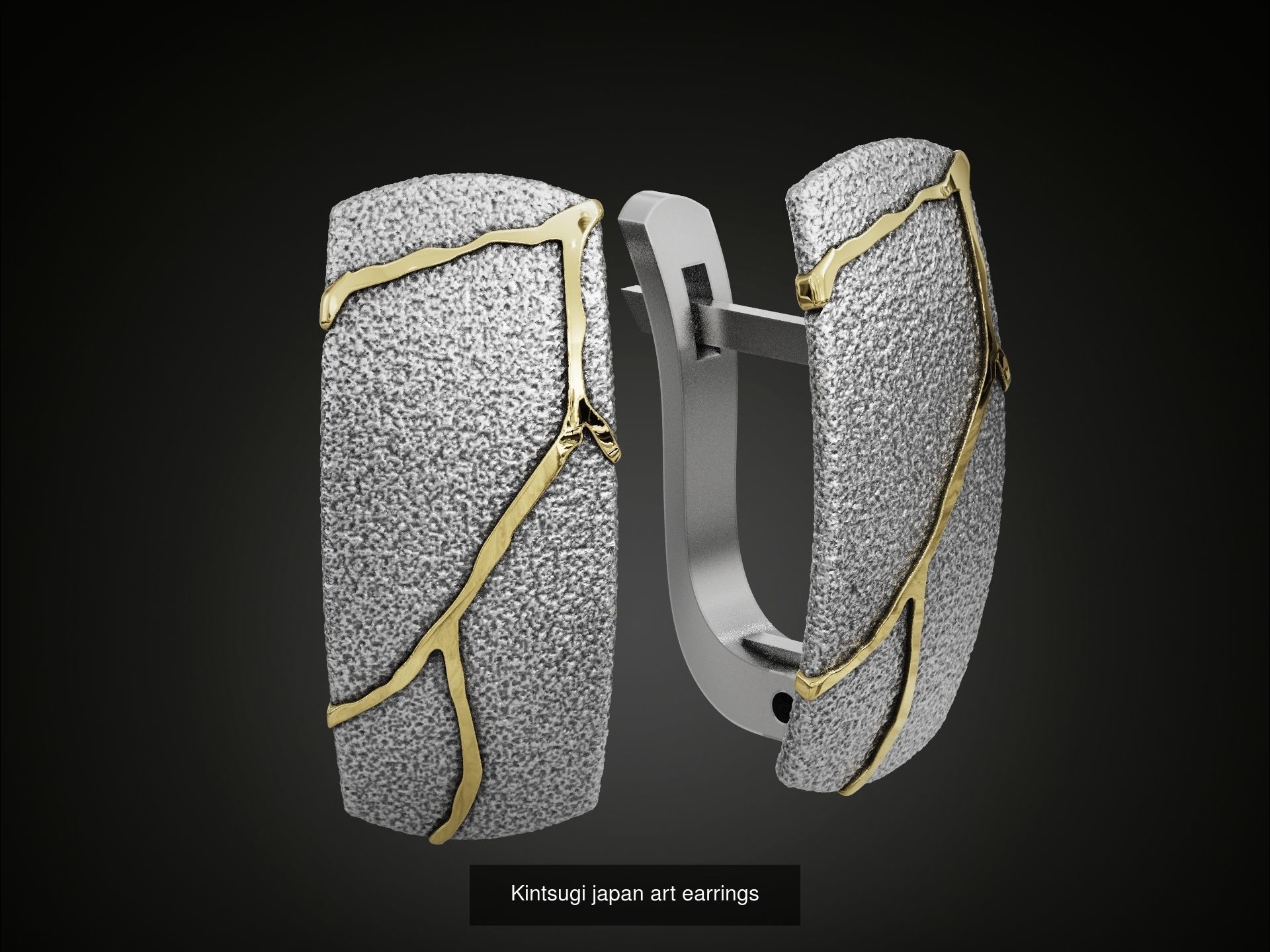 Kintsugi japan art oriental style jewelry set 3D Model Collection_6