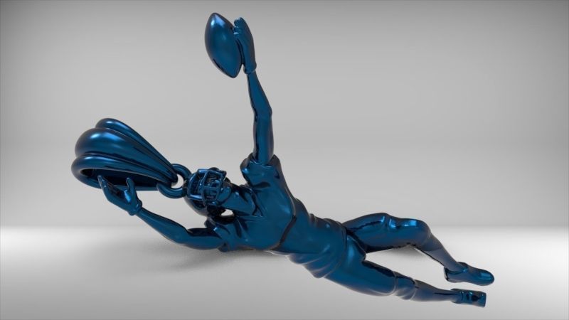 American Football Ball PLAYER Charm Pendant Necklace JEWELRY 3D print model_31