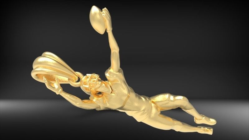 American Football Ball PLAYER Charm Pendant Necklace JEWELRY 3D print model_24