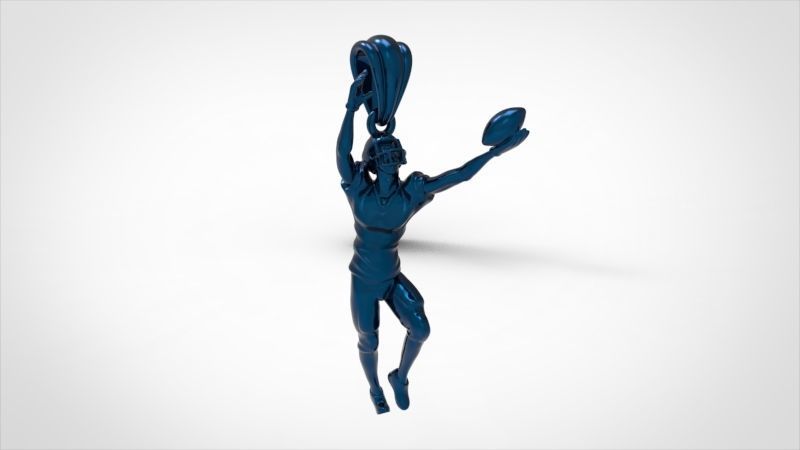 American Football Ball PLAYER Charm Pendant Necklace JEWELRY 3D print model_17