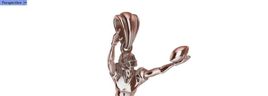 American Football Ball PLAYER Charm Pendant Necklace JEWELRY 3D print model_5