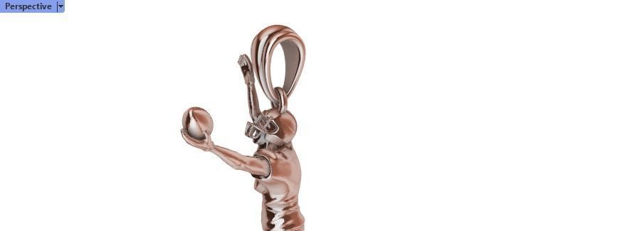 American Football Ball PLAYER Charm Pendant Necklace JEWELRY 3D print model_16