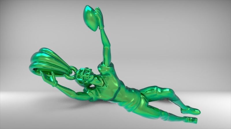 American Football Ball PLAYER Charm Pendant Necklace JEWELRY 3D print model_30