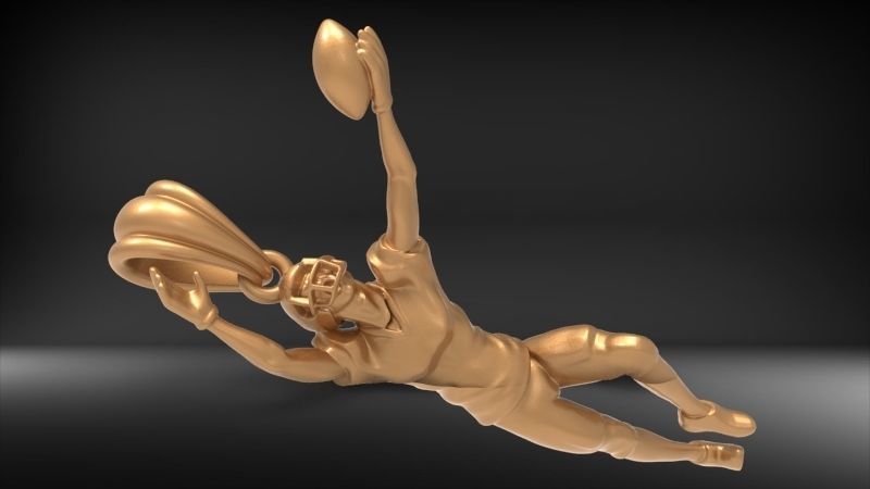 American Football Ball PLAYER Charm Pendant Necklace JEWELRY 3D print model_23