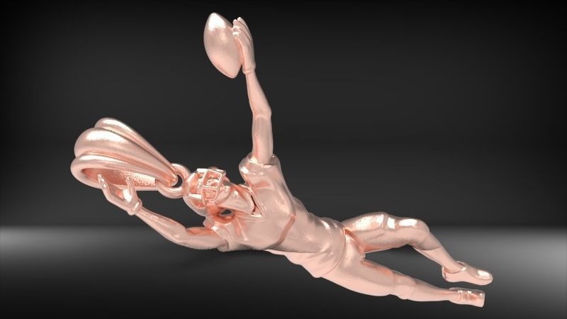 American Football Ball PLAYER Charm Pendant Necklace JEWELRY 3D print model_26