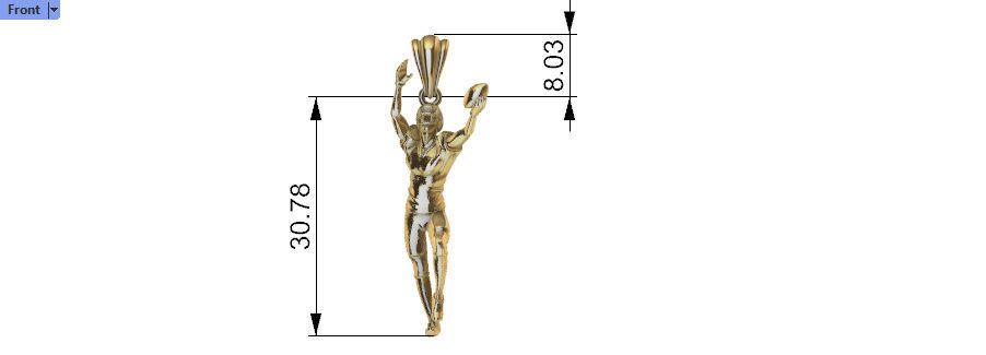 American Football Ball PLAYER Charm Pendant Necklace JEWELRY 3D print model_6