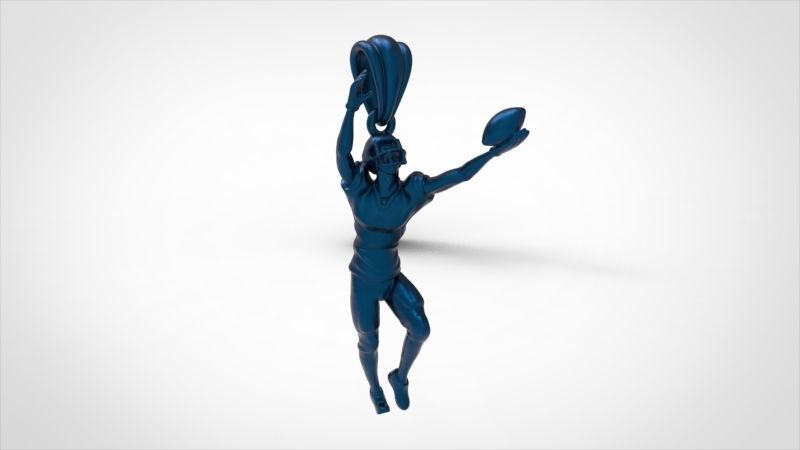 American Football Ball PLAYER Charm Pendant Necklace JEWELRY 3D print model_15