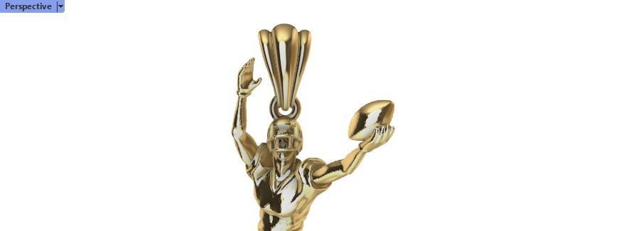 American Football Ball PLAYER Charm Pendant Necklace JEWELRY 3D print model_8