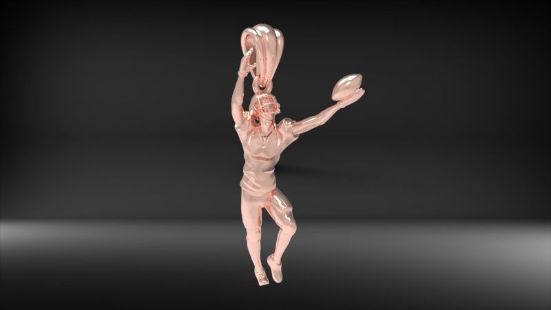 American Football Ball PLAYER Charm Pendant Necklace JEWELRY 3D print model_11