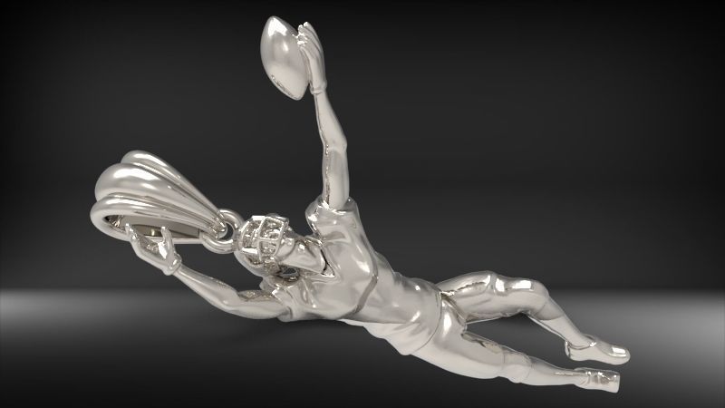 American Football Ball PLAYER Charm Pendant Necklace JEWELRY 3D print model_22