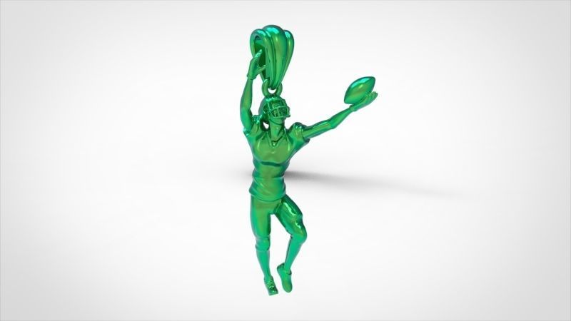 American Football Ball PLAYER Charm Pendant Necklace JEWELRY 3D print model_18