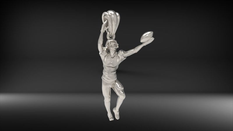 American Football Ball PLAYER Charm Pendant Necklace JEWELRY 3D print model_10