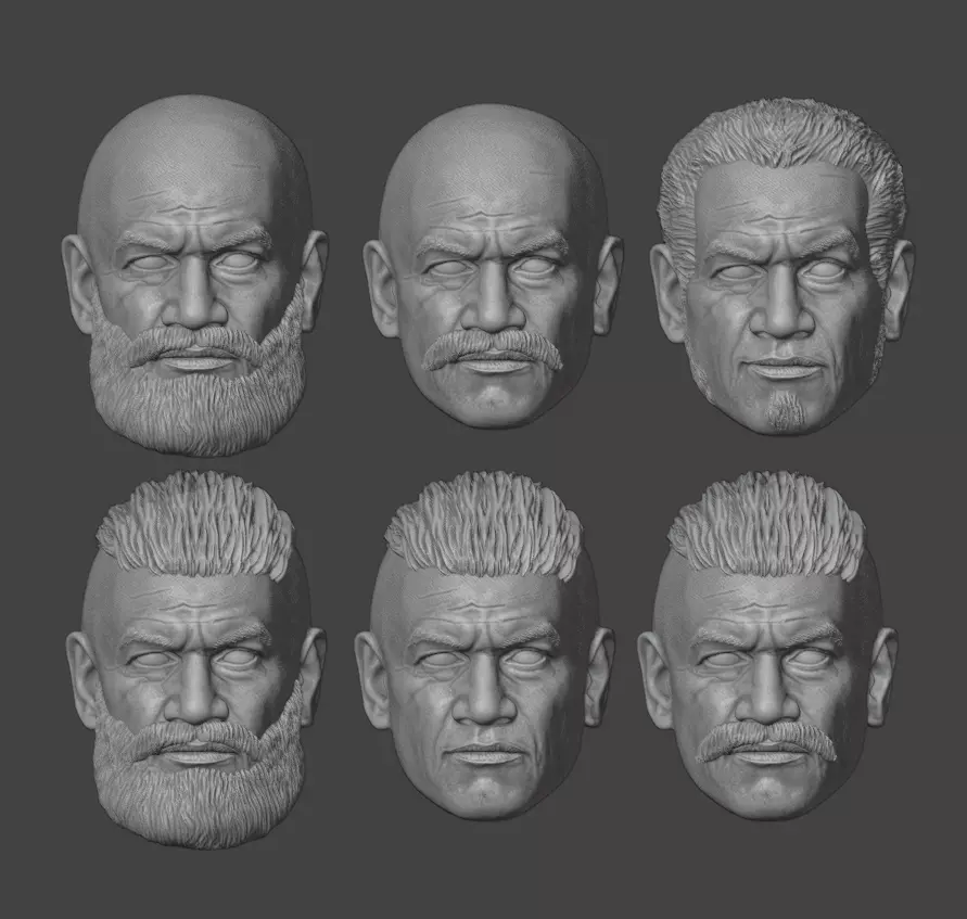 One-Twelfth Scale Extra Varriant Clone Head 3D Print Files 3D print model_0