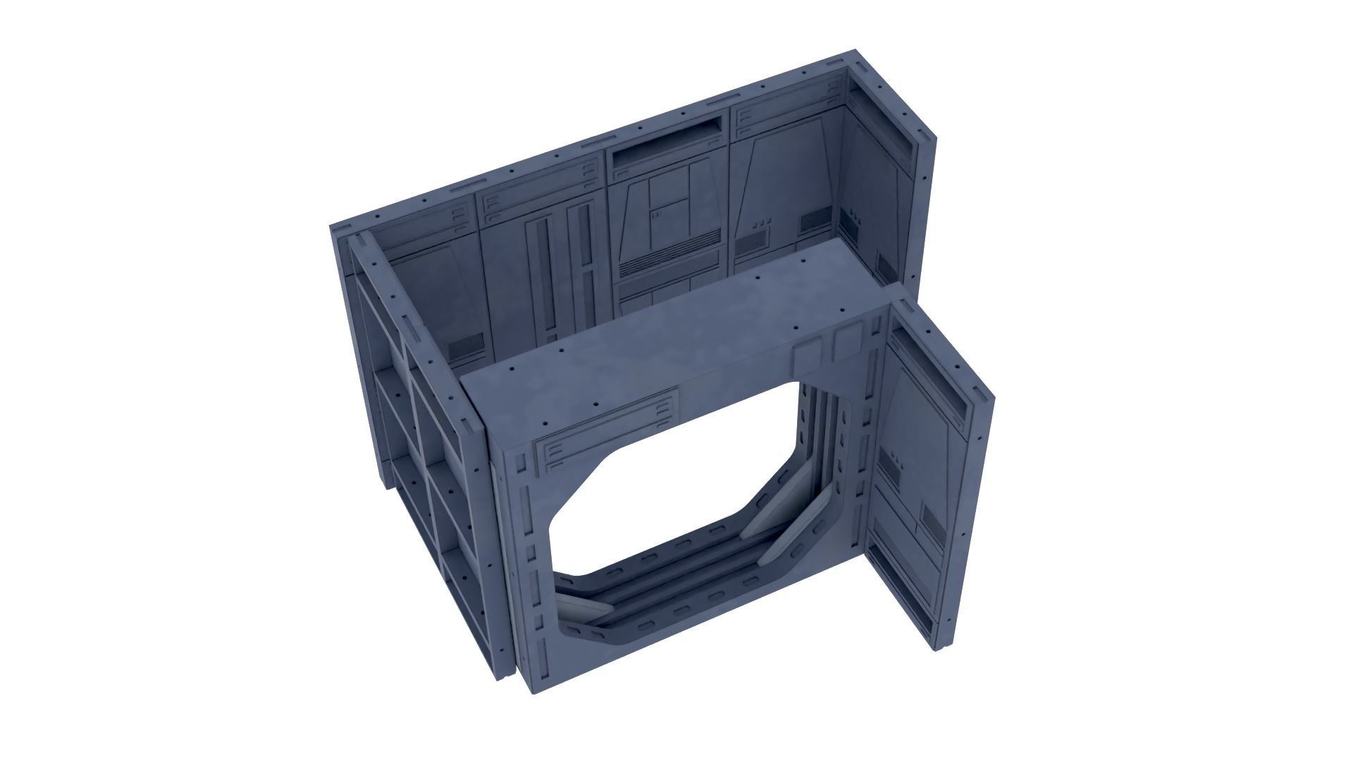 Set 7a - Death Star Hallway 1 1-12 scale Blackseries 3D Model Collection_20