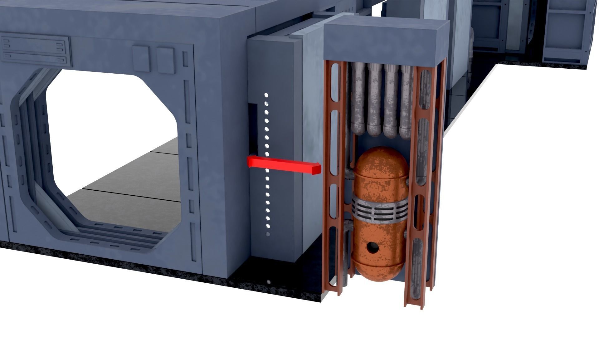 Set 7a - Death Star Hallway 1 1-12 scale Blackseries 3D Model Collection_22