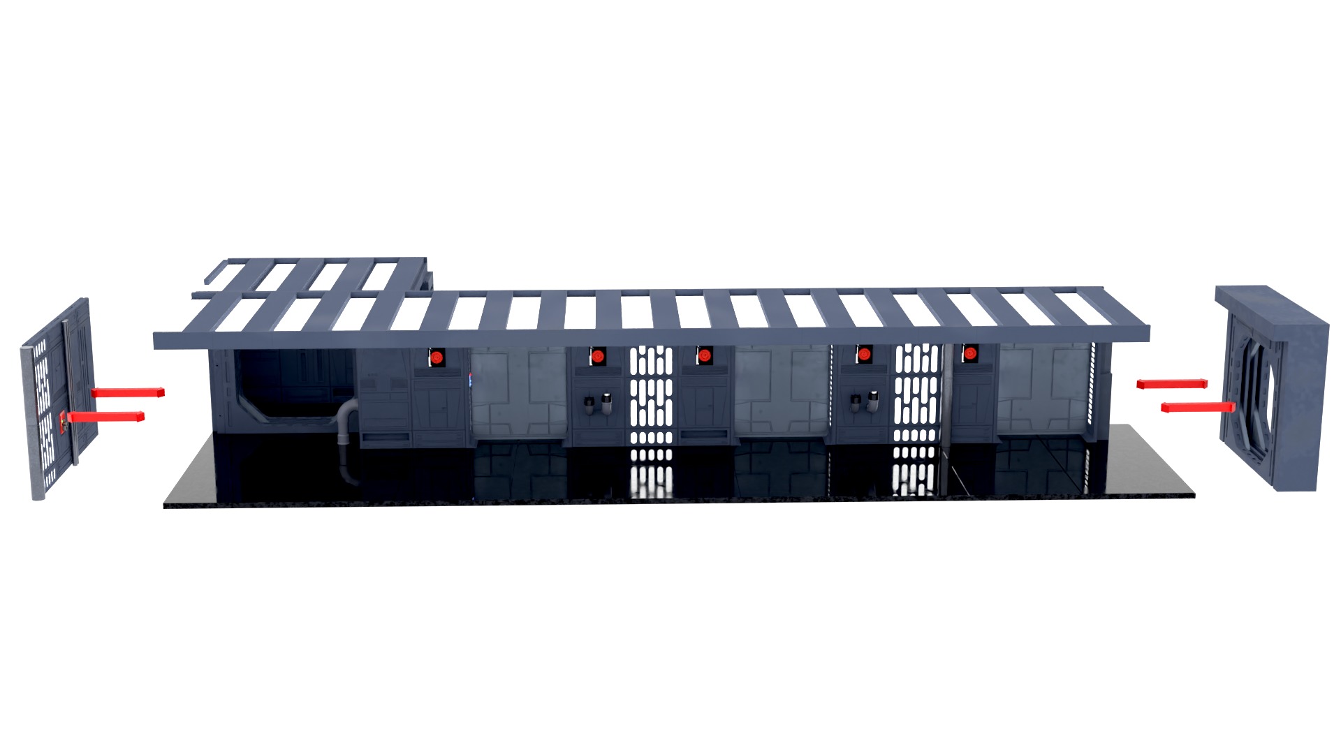 Set 7a - Death Star Hallway 1 1-12 scale Blackseries 3D Model Collection_24