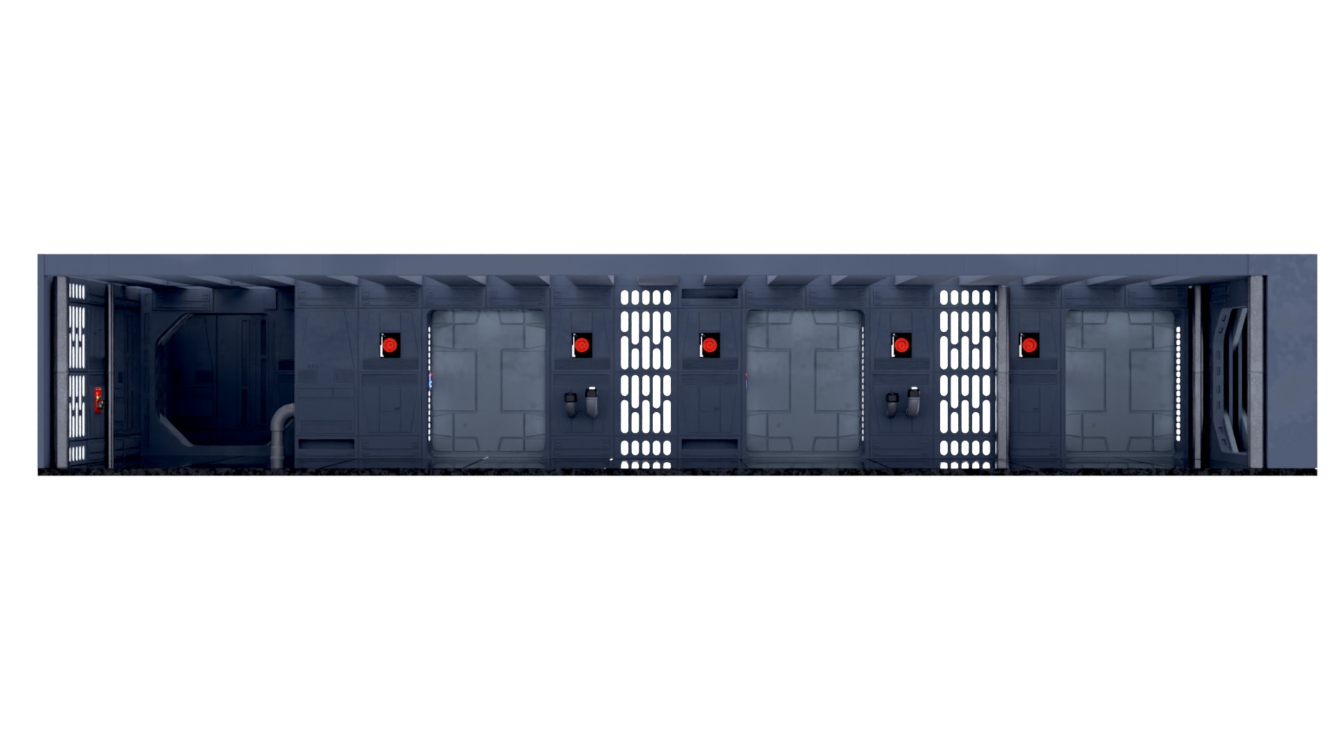 Set 7a - Death Star Hallway 1 1-12 scale Blackseries 3D Model Collection_2