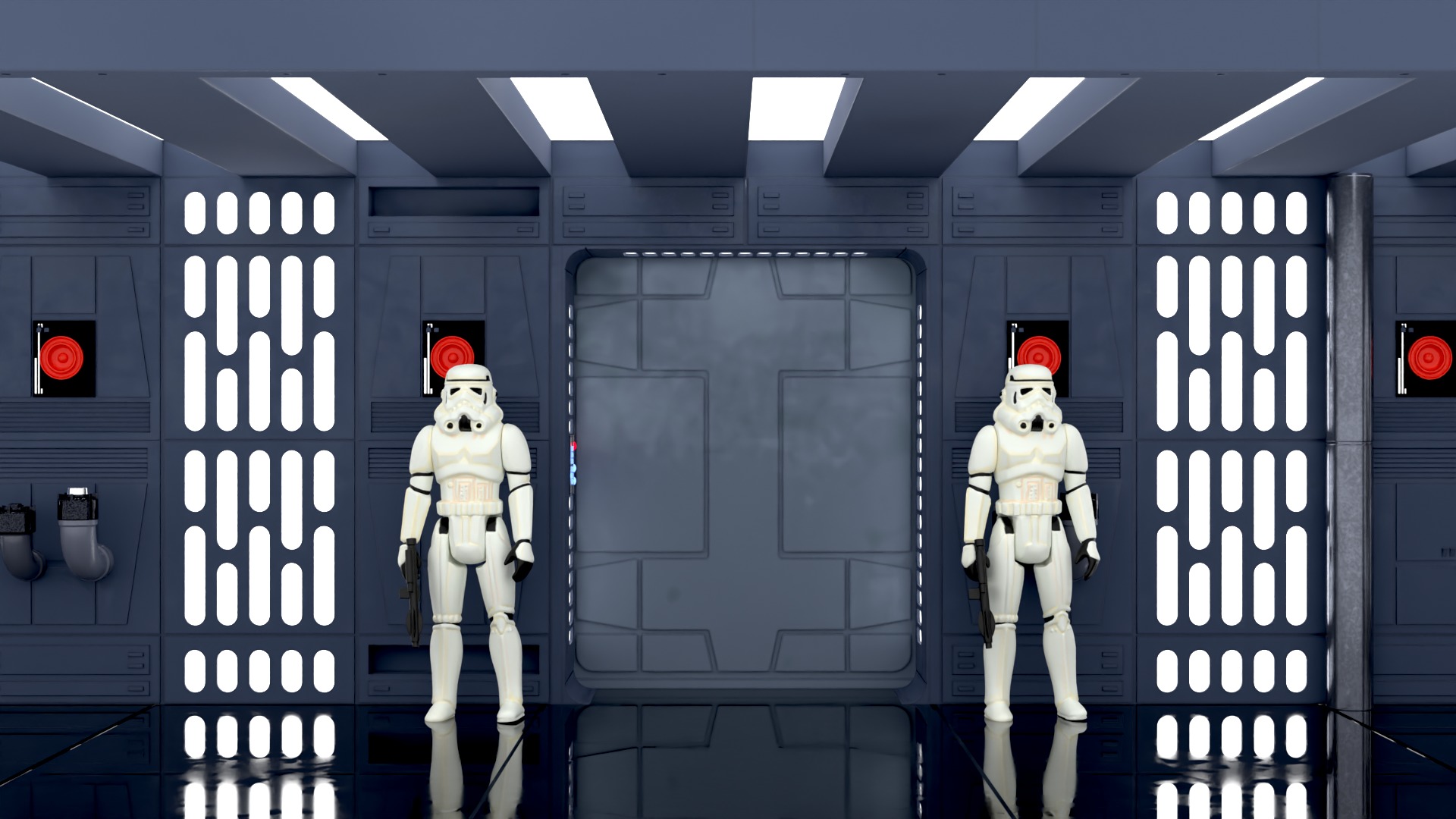 Set 7a - Death Star Hallway 1 1-12 scale Blackseries 3D Model Collection_10