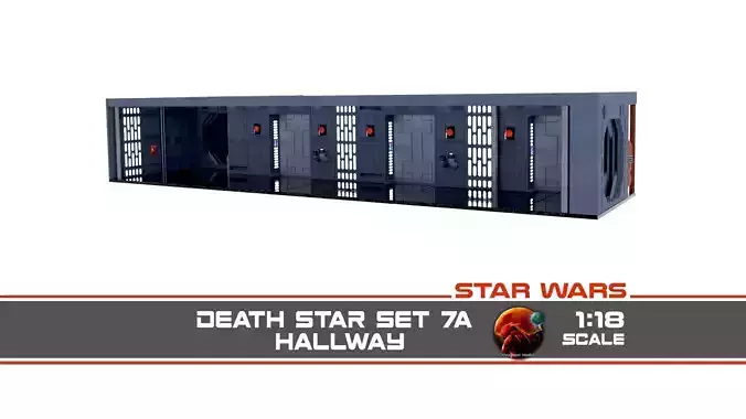 Set 7a - Death Star Hallway 1 1-18 scale Kenner Hasbro 3D Model Collection
