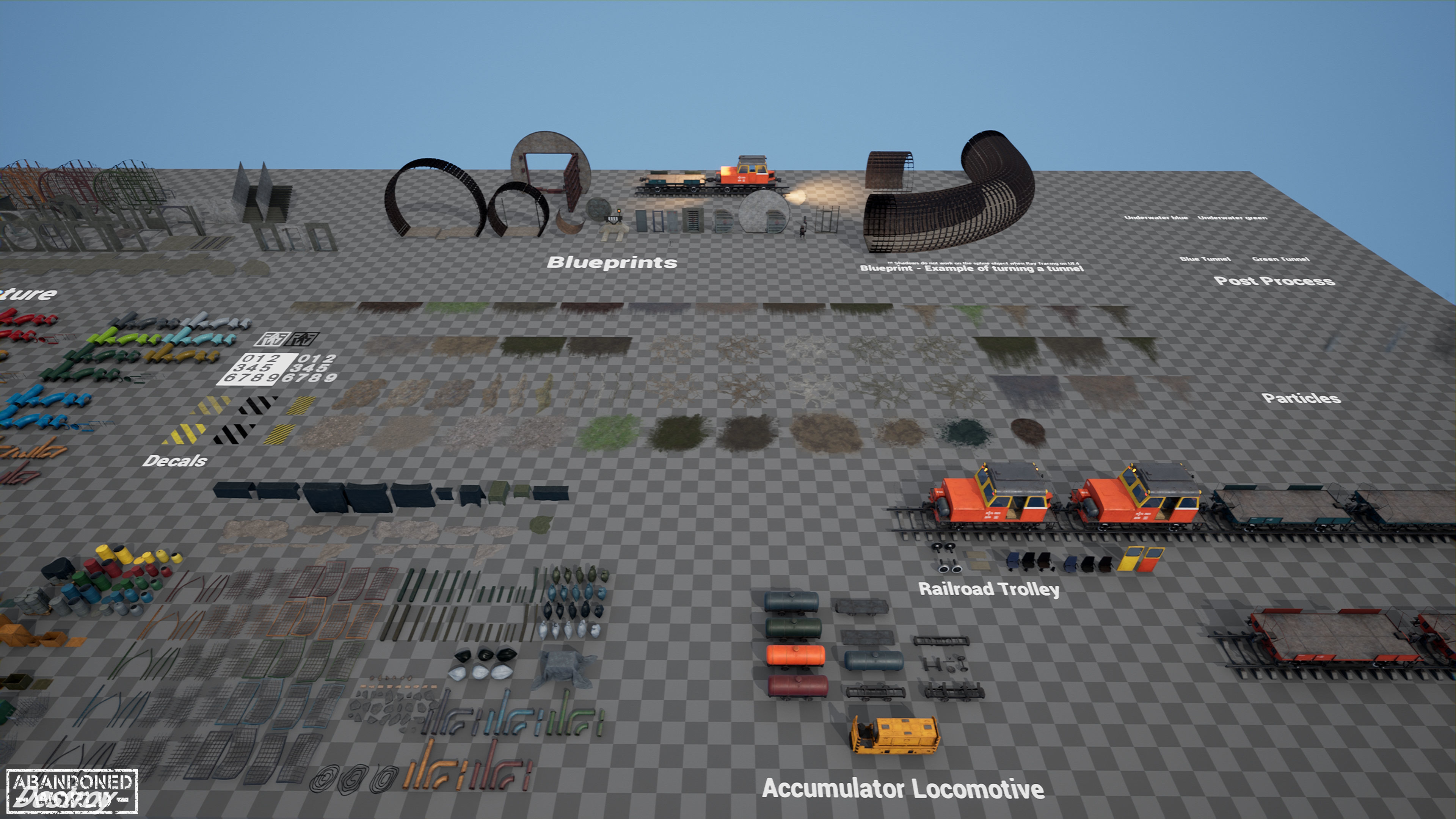 Modular Underground Tunnels for UE Low-poly 3D model_56