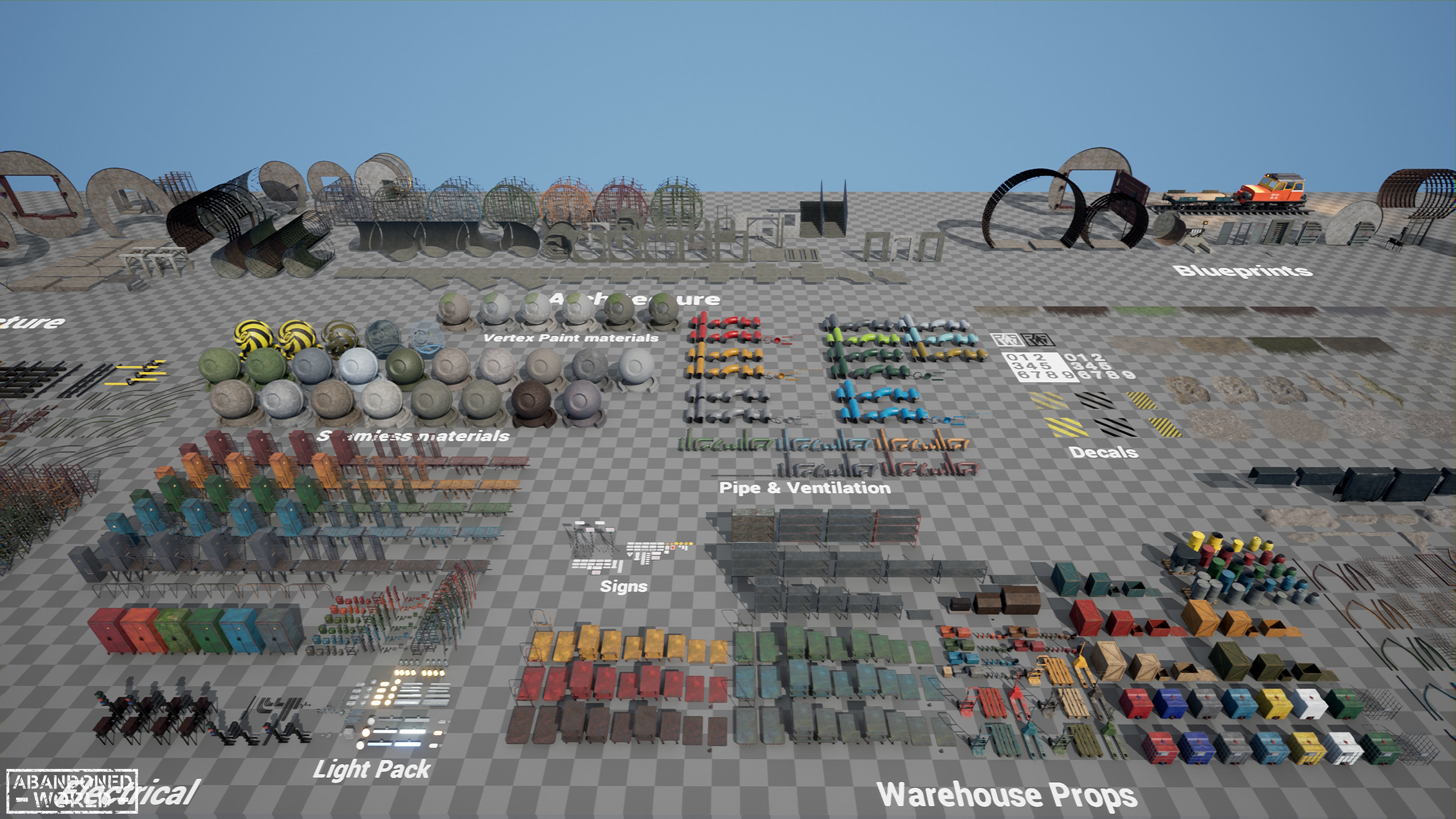 Modular Underground Tunnels for UE Low-poly 3D model_55