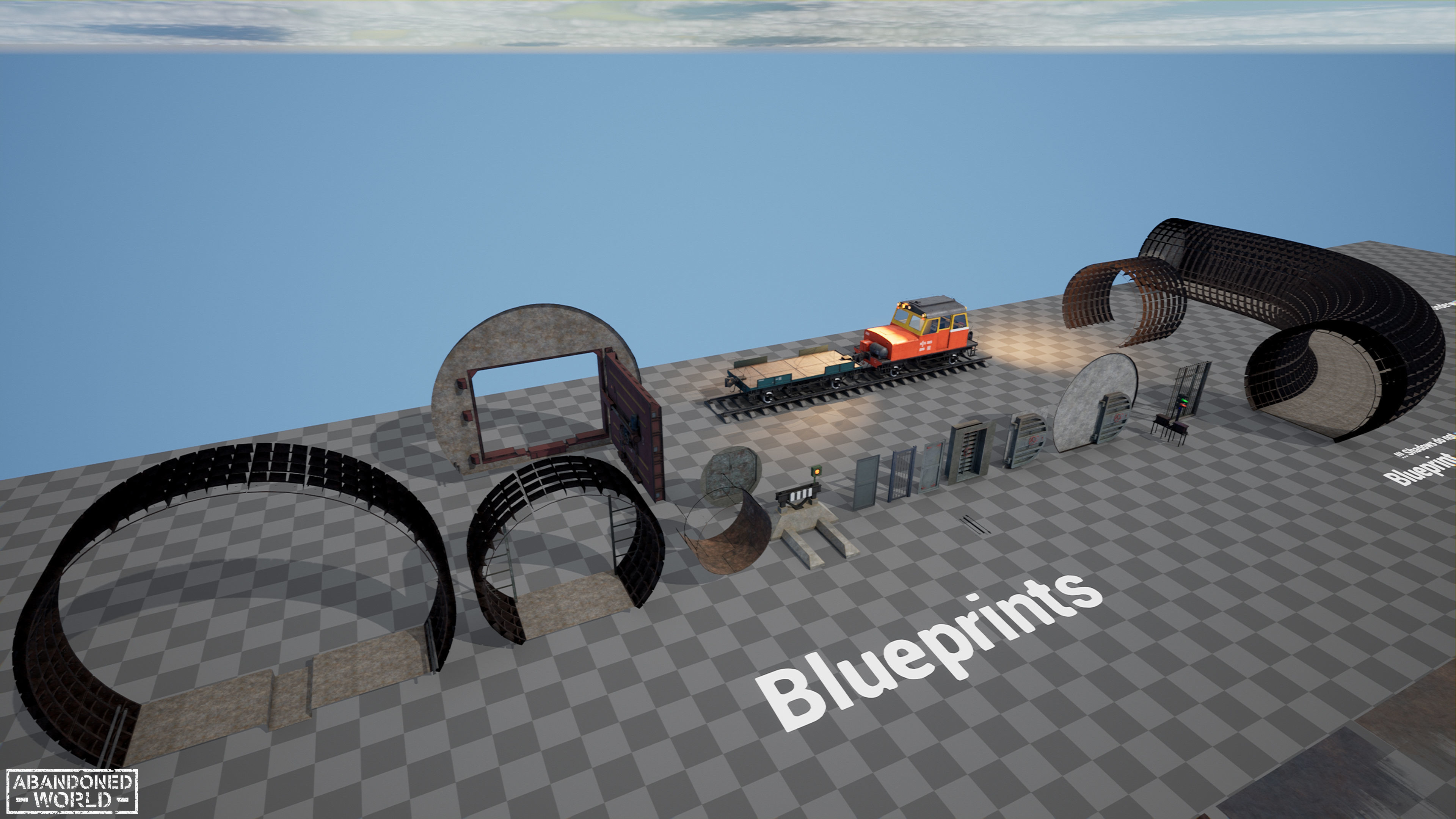 Modular Underground Tunnels for UE Low-poly 3D model_60