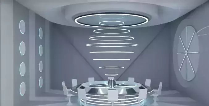 Futuristic Meeting Area Interior
