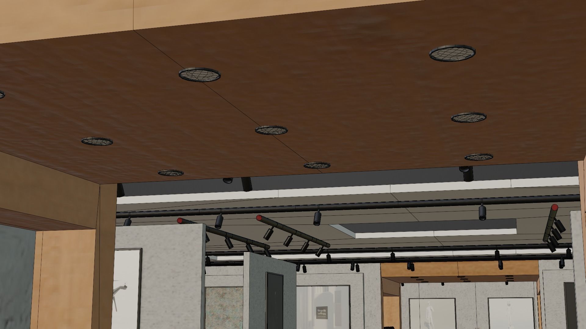 Huge Vr gallery low poly model 60 pictures174 lights 2 chair 3D model_51