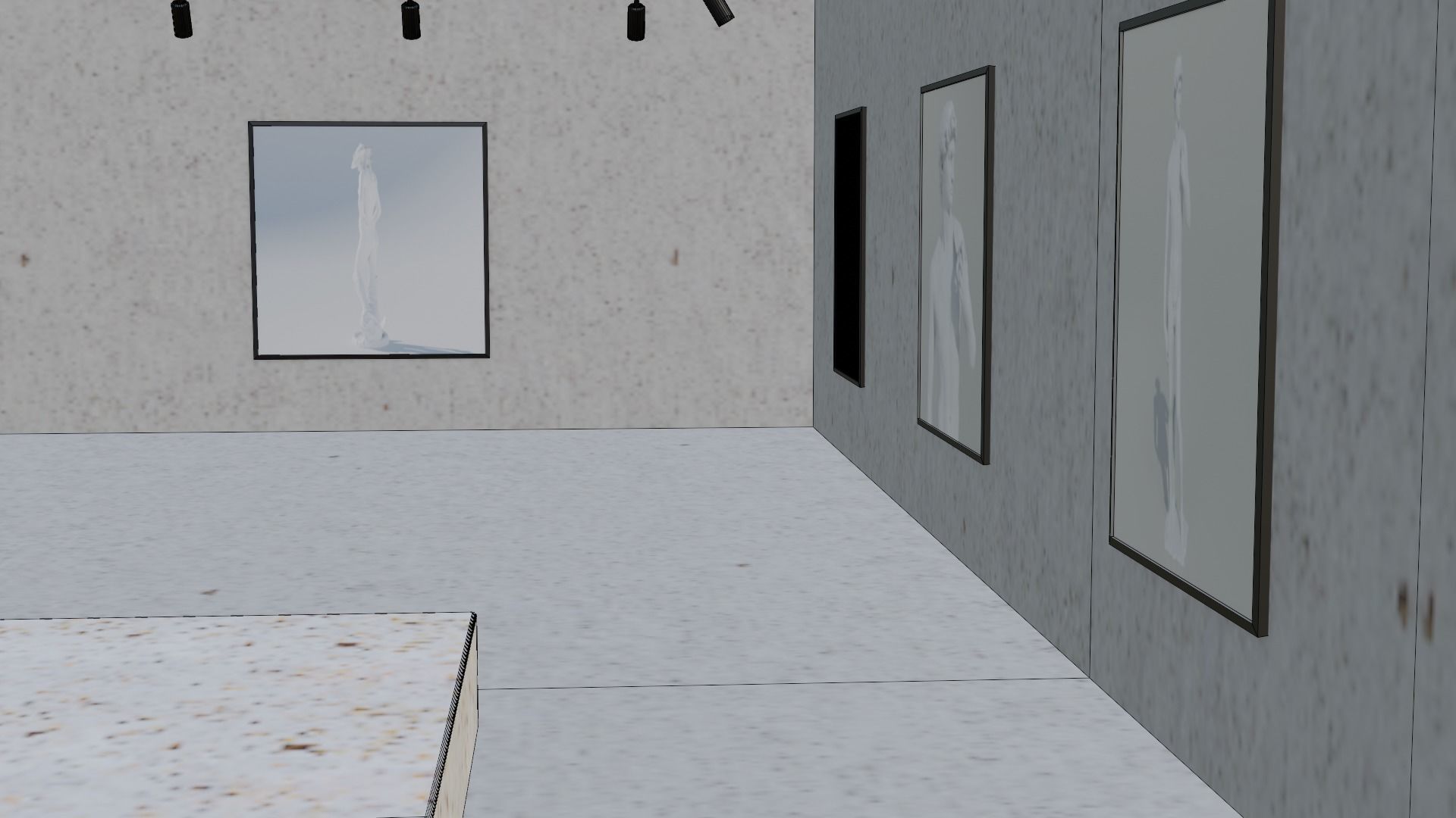 Huge Vr gallery low poly model 60 pictures174 lights 2 chair 3D model_34