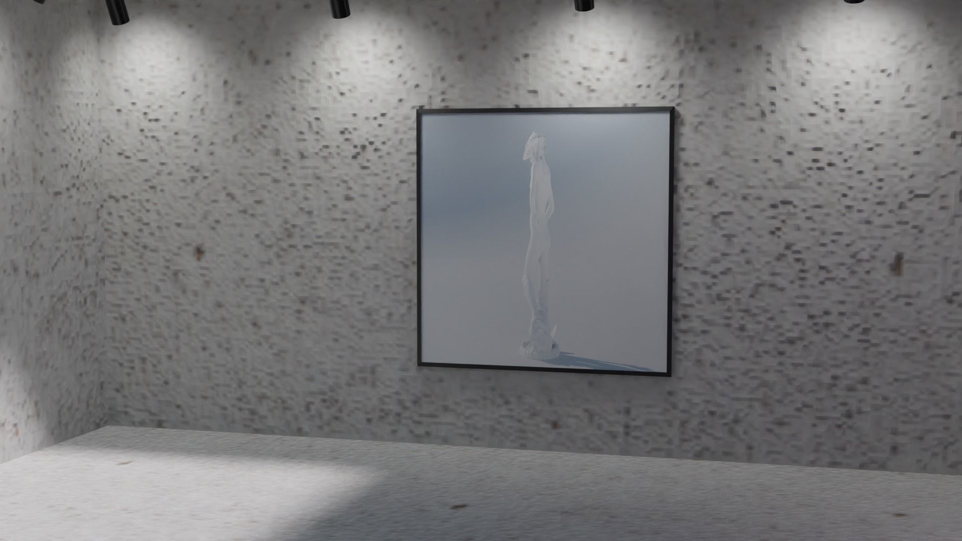 Huge Vr gallery low poly model 60 pictures174 lights 2 chair 3D model_22