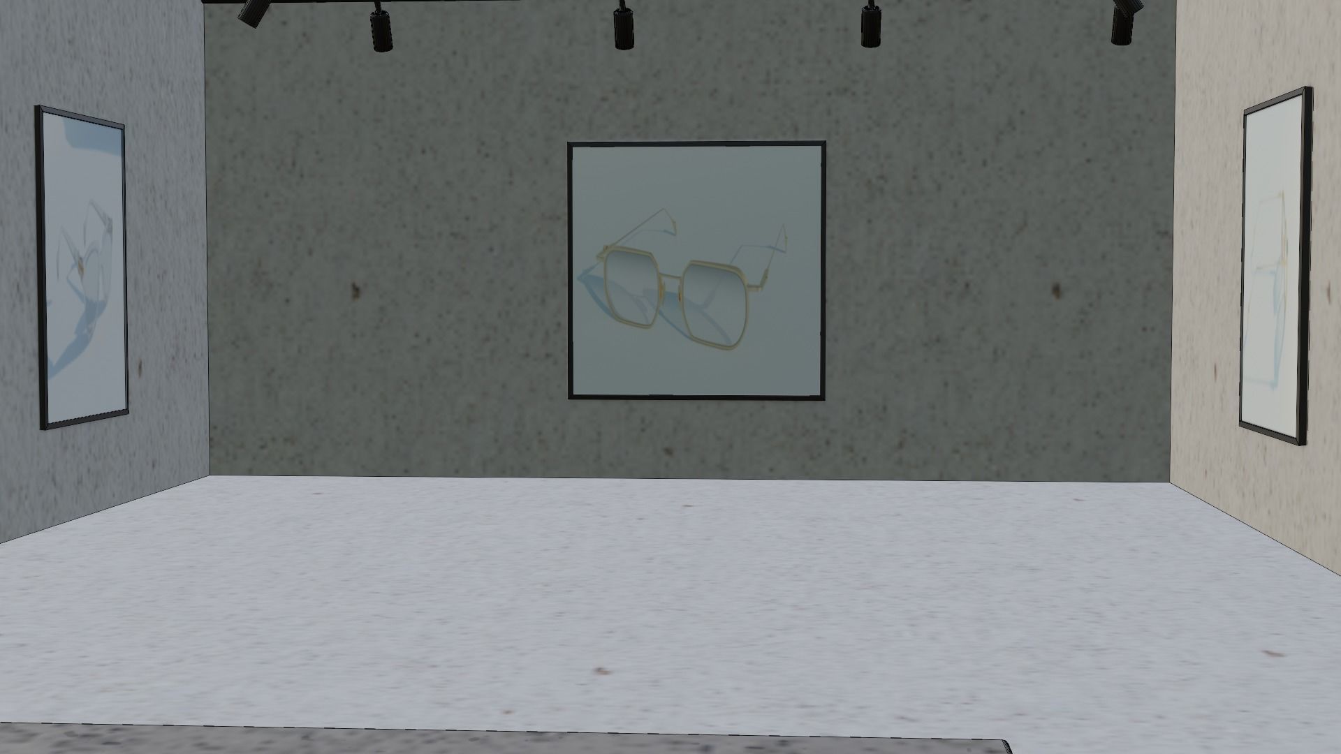 Huge Vr gallery low poly model 60 pictures174 lights 2 chair 3D model_41