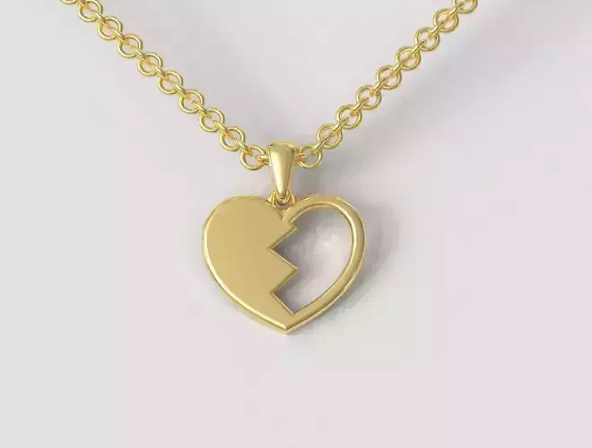Broken Heart Pendant 3D print model