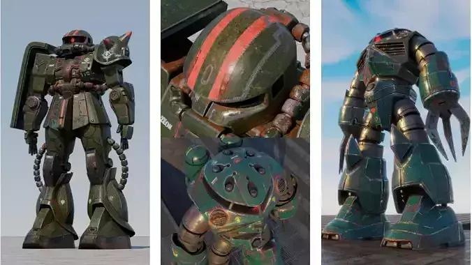Zeon Mobile Suits 3D Model Collection