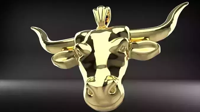 Longhorn Skull Pendant Cattle Bull Skull Pendant  Charm Pendant 3D print model
