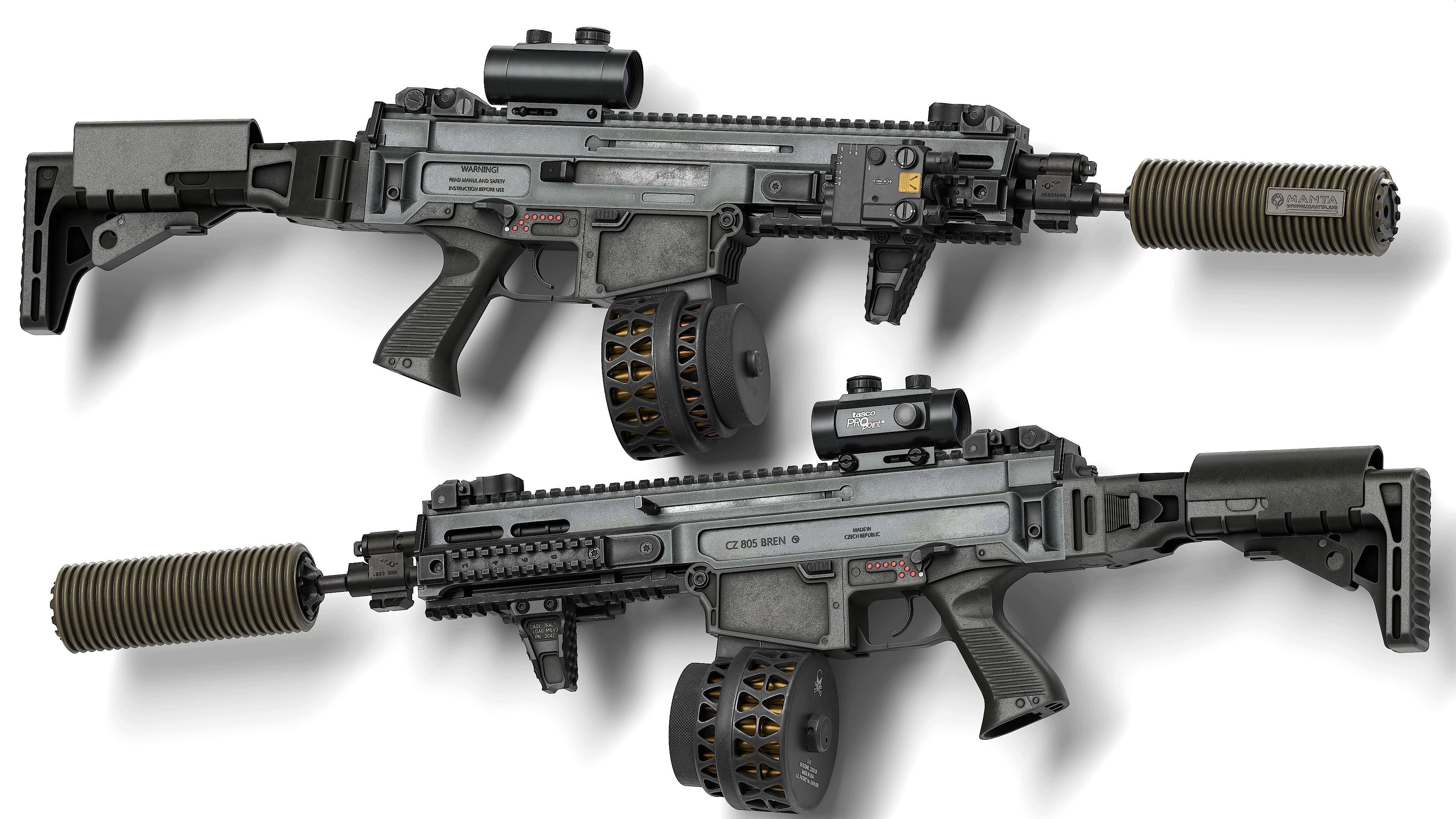 Bren CZ 805 A1 A2 V1 Low-poly 3D model_1