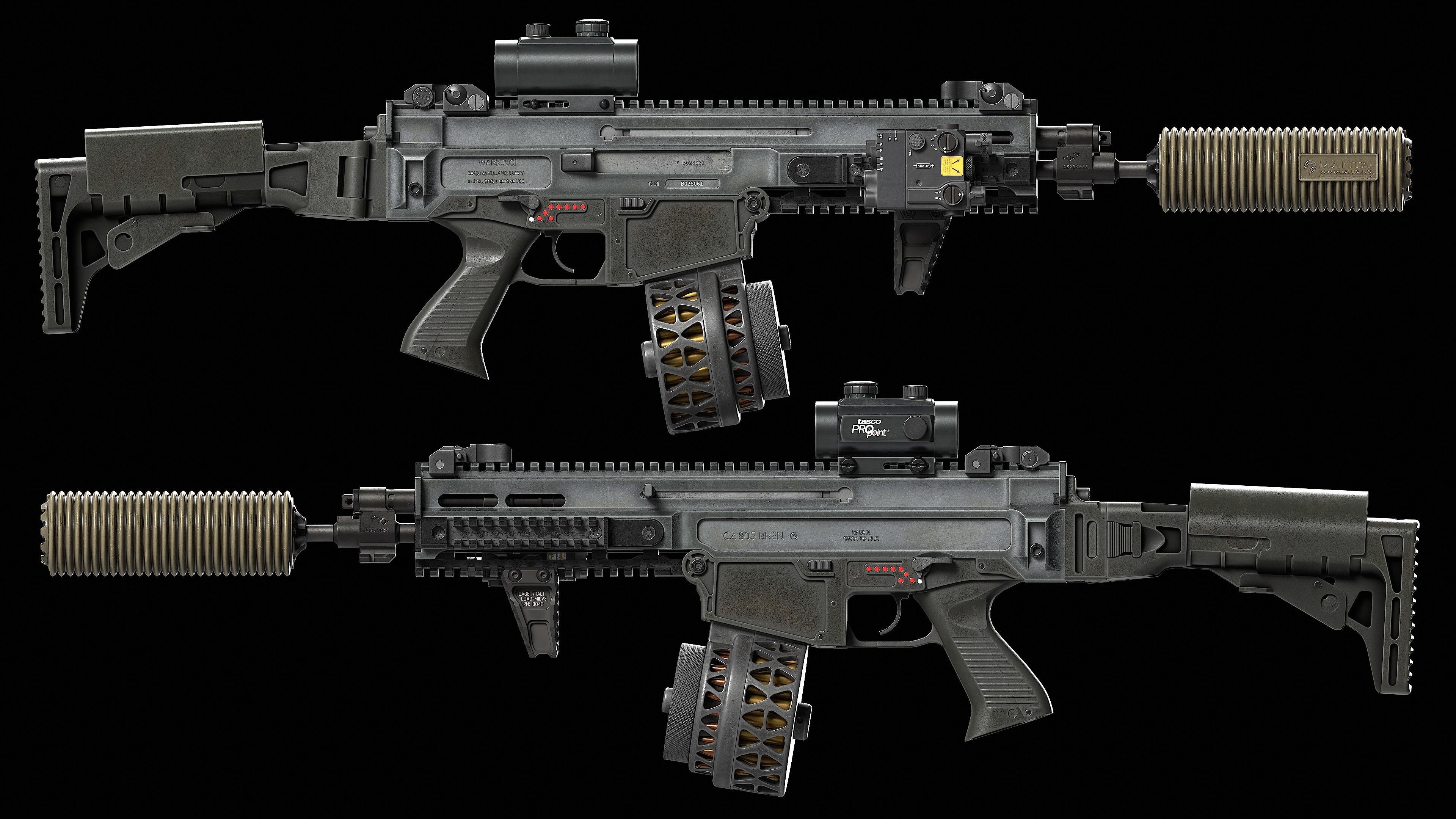 Bren CZ 805 A1 A2 V1 Low-poly 3D model_13