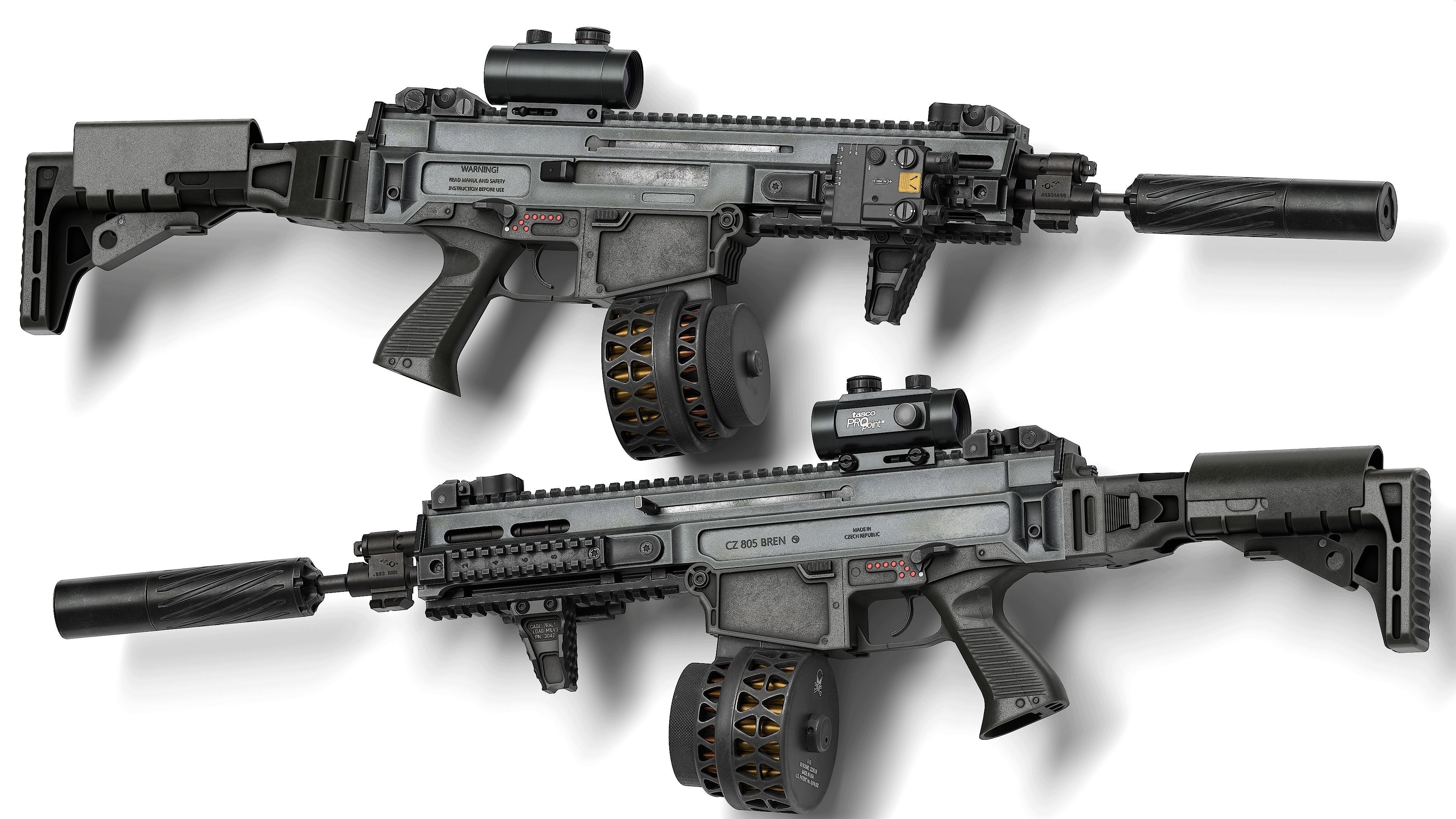 Bren CZ 805 A1 A2 V1 Low-poly 3D model_2