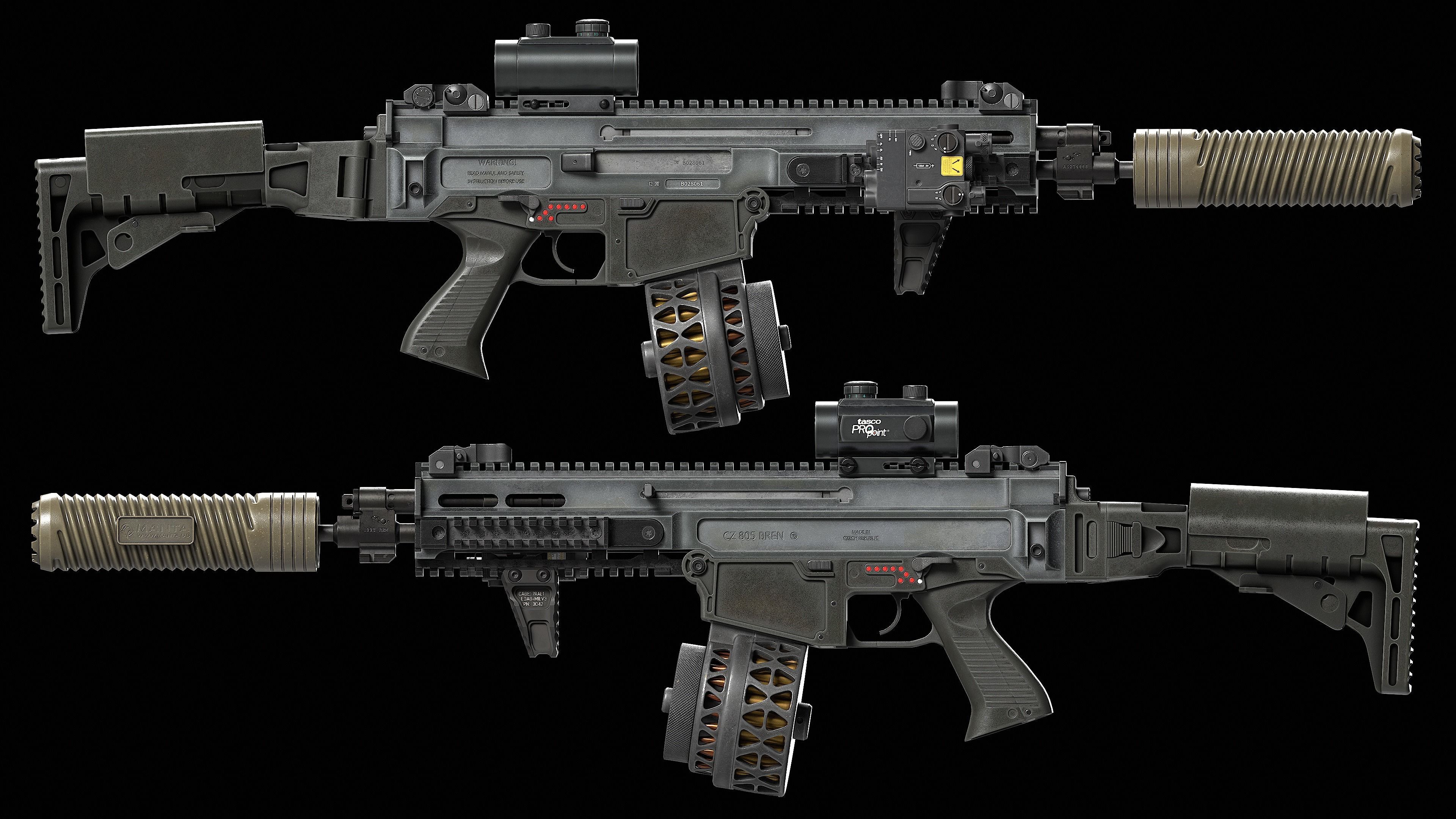 Bren CZ 805 A1 A2 V1 Low-poly 3D model_12