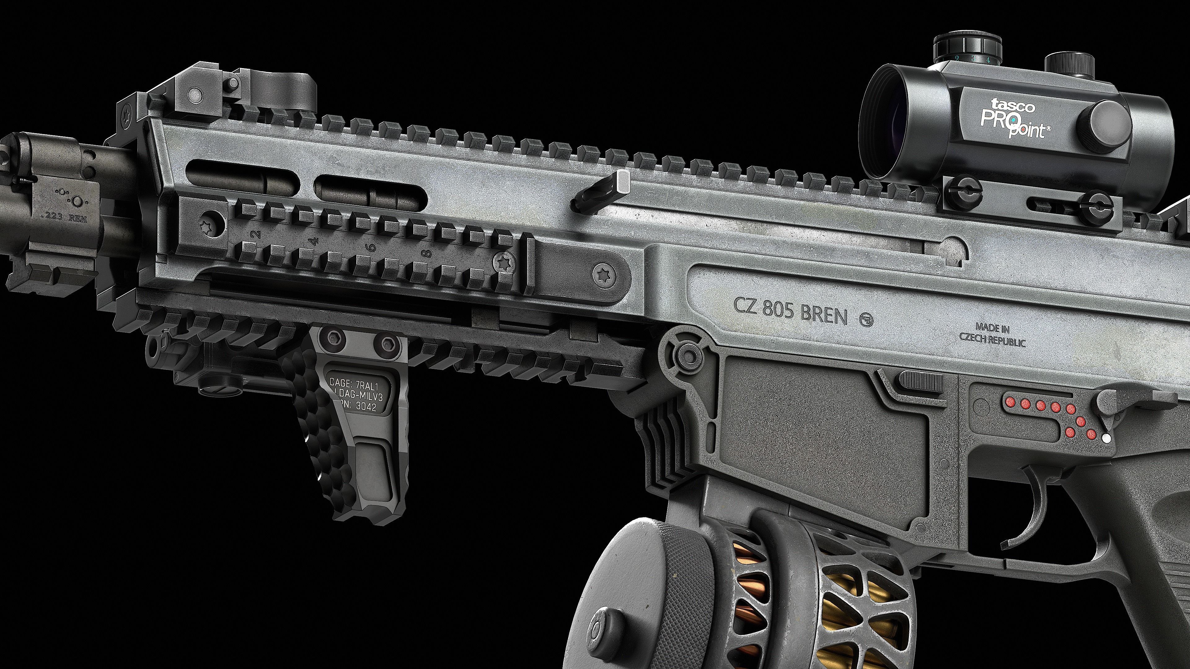 Bren CZ 805 A1 A2 V1 Low-poly 3D model_8