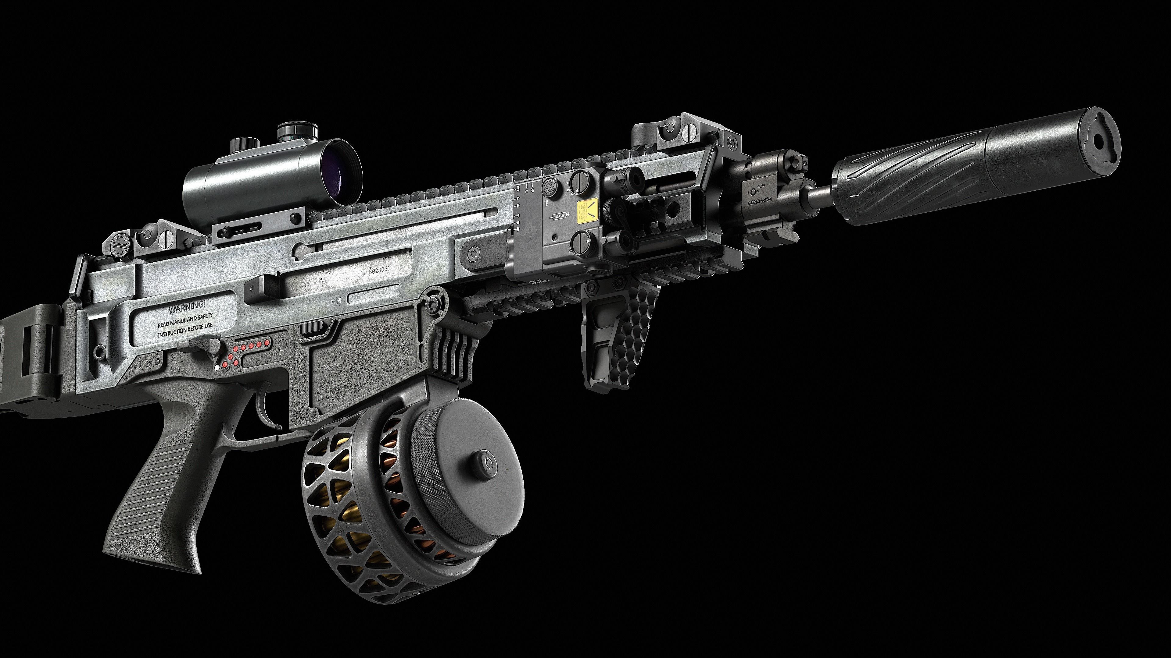 Bren CZ 805 A1 A2 V1 Low-poly 3D model_6