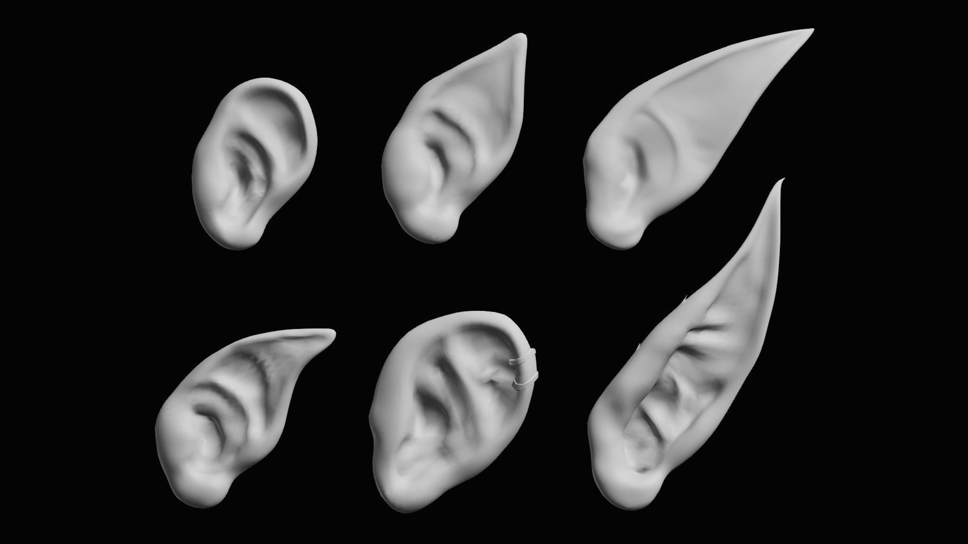 ear set Low-poly 3D model_7