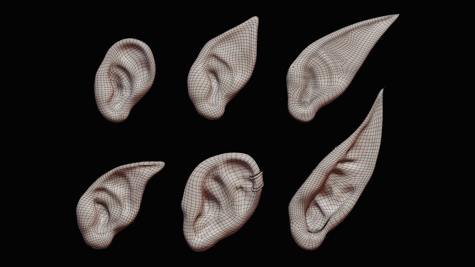 ear set Low-poly 3D model_4