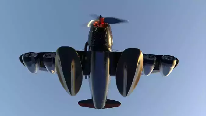 The OCEAN EYE vintage Surveillance aircraft Low-poly 3D model