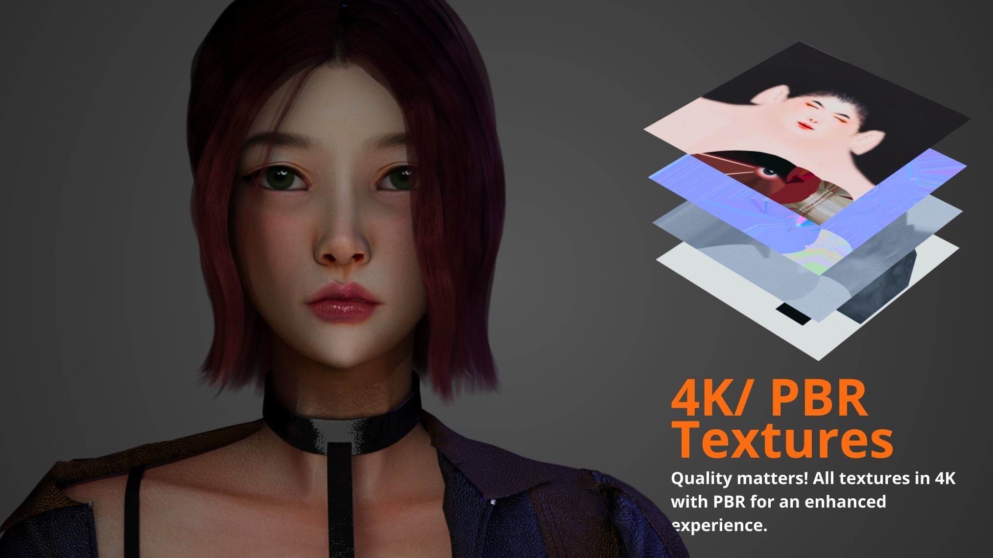 futuristic Woman - GameReady Low-poly 3D model_5