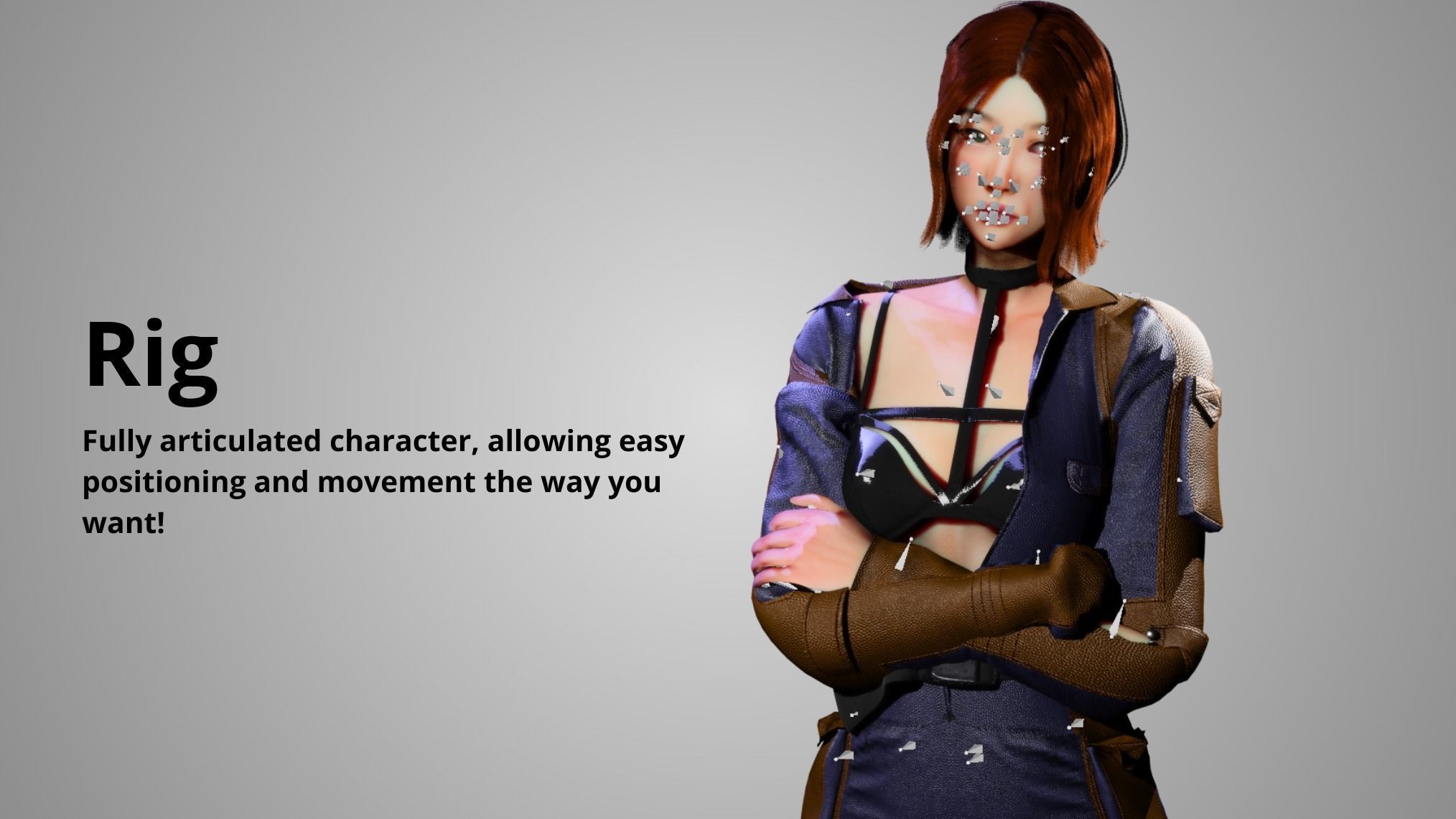 futuristic Woman - GameReady Low-poly 3D model_2