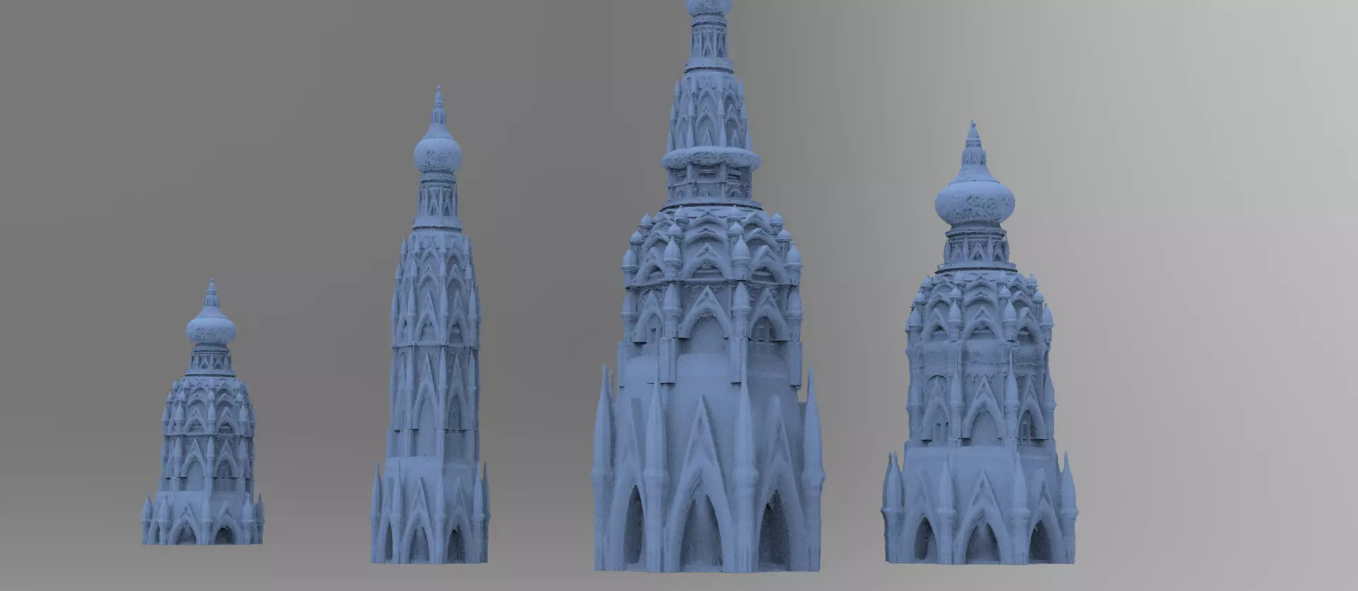 Persia Royalty tower 4 versions 3D model_0