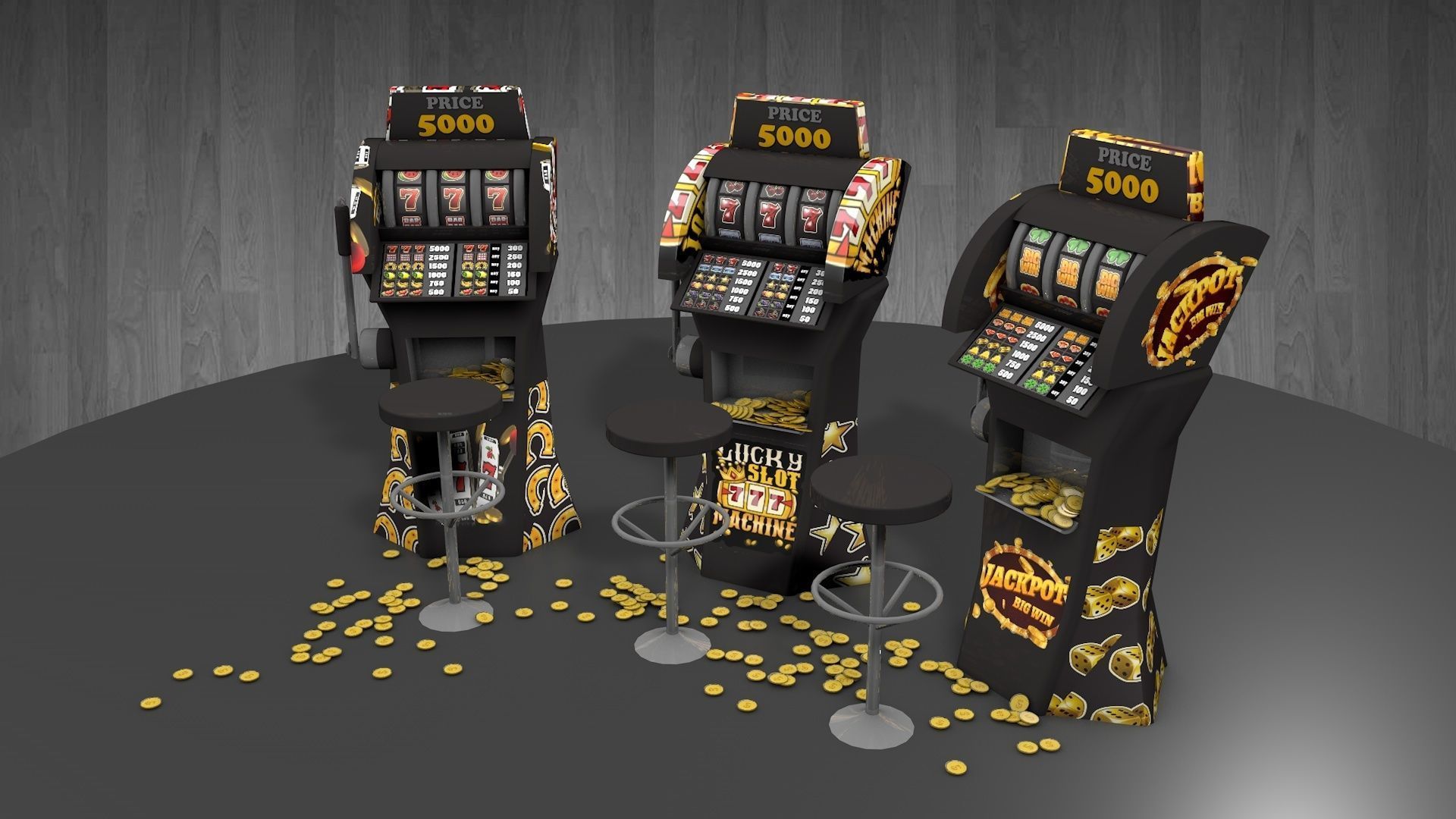 Functional Slot machines 3D model_7